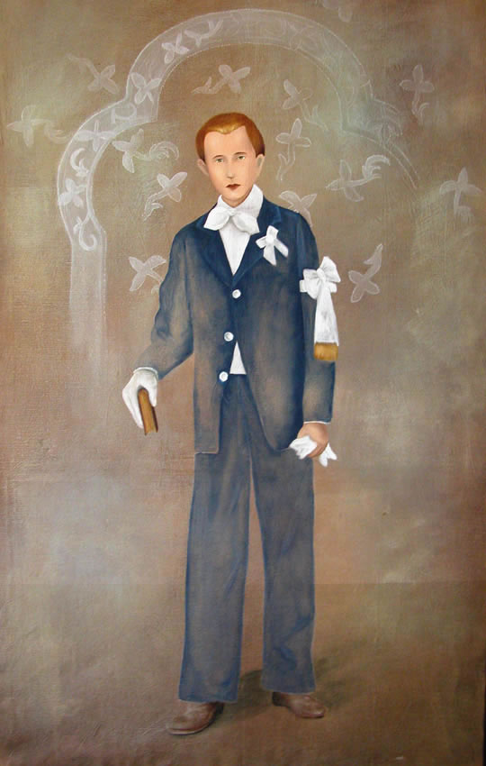  Guillaume  portrait-child-communion-first-communion-religious-rituals Thierry Bisch Contemporary painter animals painting art  nature biodiversity conservation Monaco Prince-Albert Prince-Albert-of-Monaco 