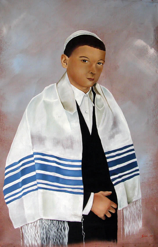 Daniel Bar-Mitzvah-child-portrait-religious-rituals Thierry Bisch Contemporary painter animals painting art  nature biodiversity conservation 