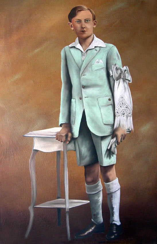 Jules portrait-child-communion-first-communion-religious-rituals Thierry Bisch Contemporary painter animals painting art  nature biodiversity conservation Monaco Prince-Albert Prince-Albert-of-Monaco 