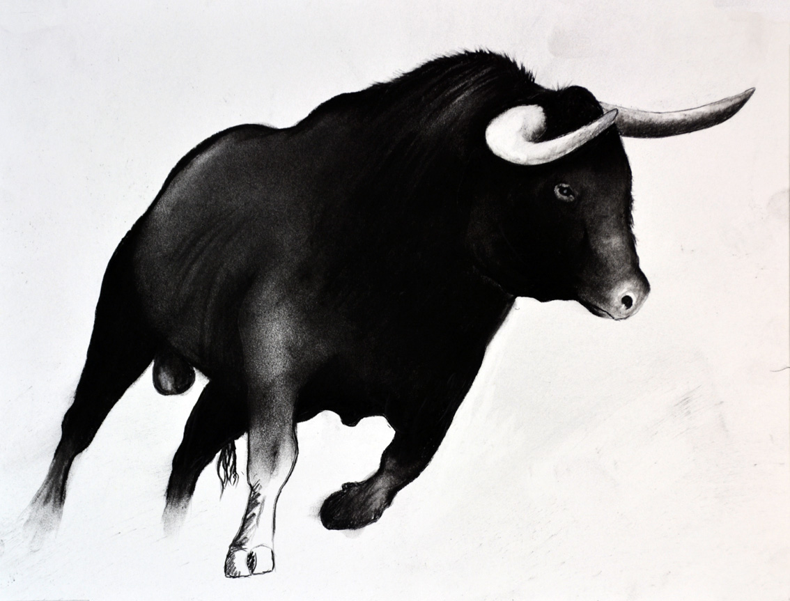 BULL-03 animal-painting Thierry Bisch Contemporary painter animals painting art  nature biodiversity conservation Monaco Prince-Albert Prince-Albert-of-Monaco 