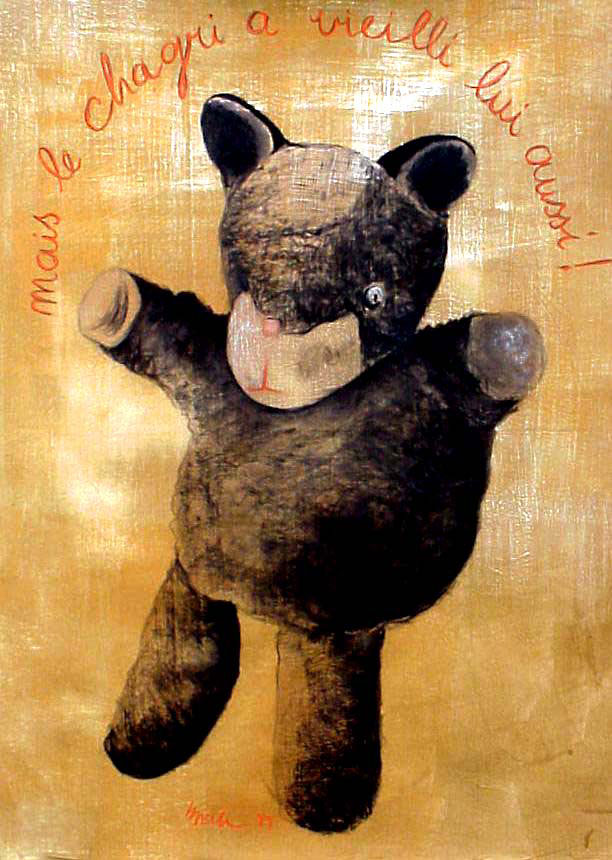 Le Chagri teddy Thierry Bisch Contemporary painter animals painting art  nature biodiversity conservation 