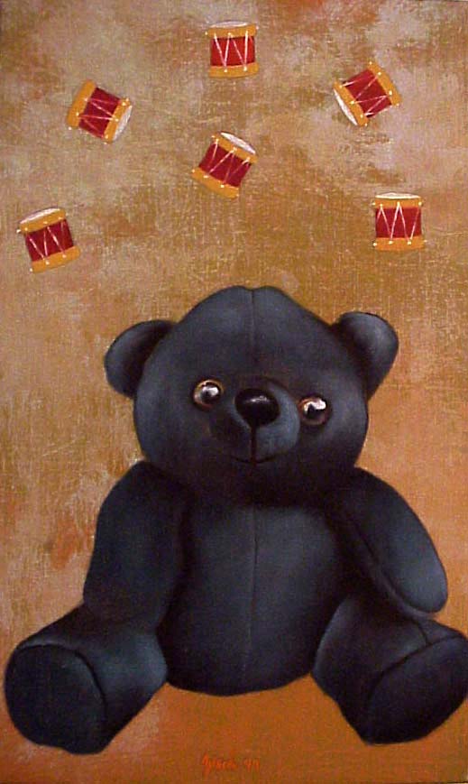 Tambours teddy Thierry Bisch Contemporary painter animals painting art  nature biodiversity conservation Monaco Prince-Albert Prince-Albert-of-Monaco 