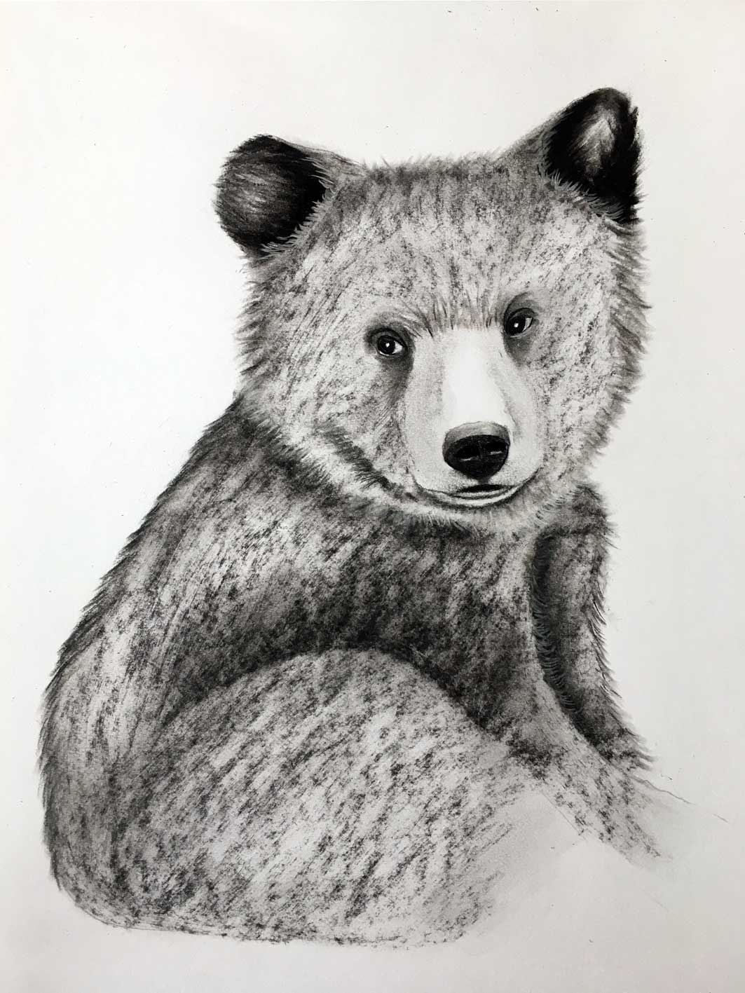 BEAR-CUB-3 bear-cub Thierry Bisch Contemporary painter animals painting art  nature biodiversity conservation Monaco Prince-Albert Prince-Albert-of-Monaco 