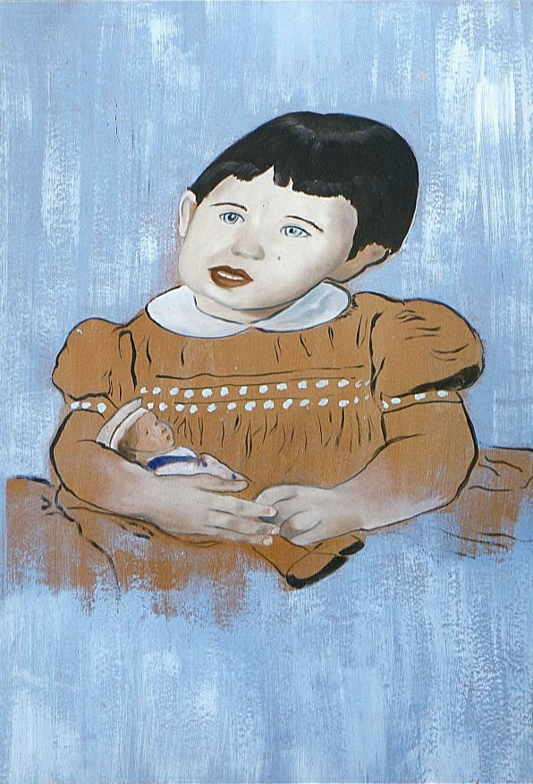 Marilor et le marin child-portraits Thierry Bisch Contemporary painter animals painting art  nature biodiversity conservation Monaco Prince-Albert Prince-Albert-of-Monaco 