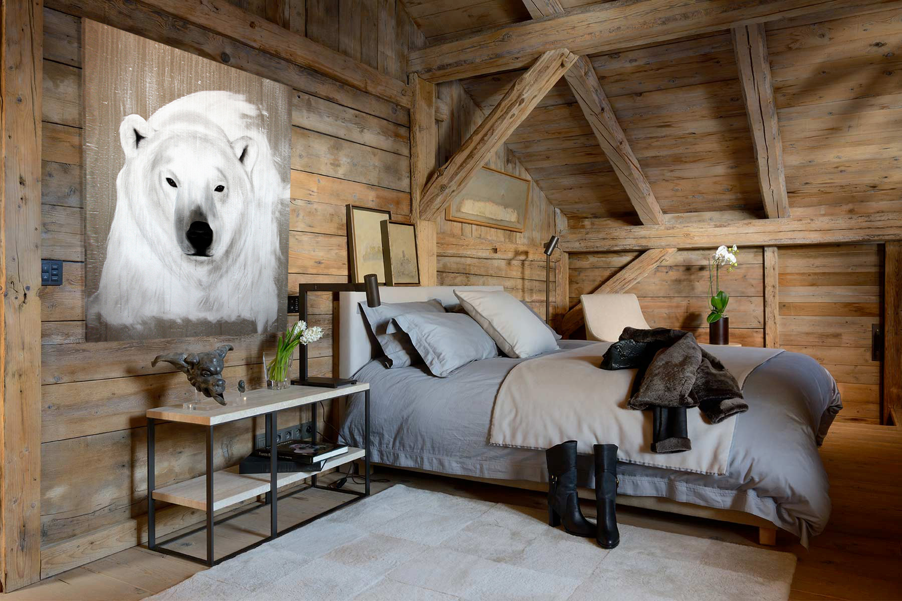 POLAR-BEAR---5 polar-bear Thierry Bisch Contemporary painter animals painting art  nature biodiversity conservation Monaco Prince-Albert Prince-Albert-of-Monaco 