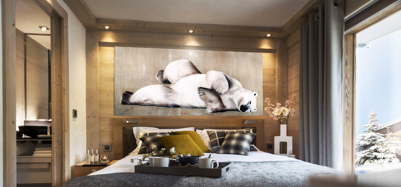 LYING-BEAR polar-bear Thierry Bisch Contemporary painter animals painting art  nature biodiversity conservation Monaco Prince-Albert Prince-Albert-of-Monaco 