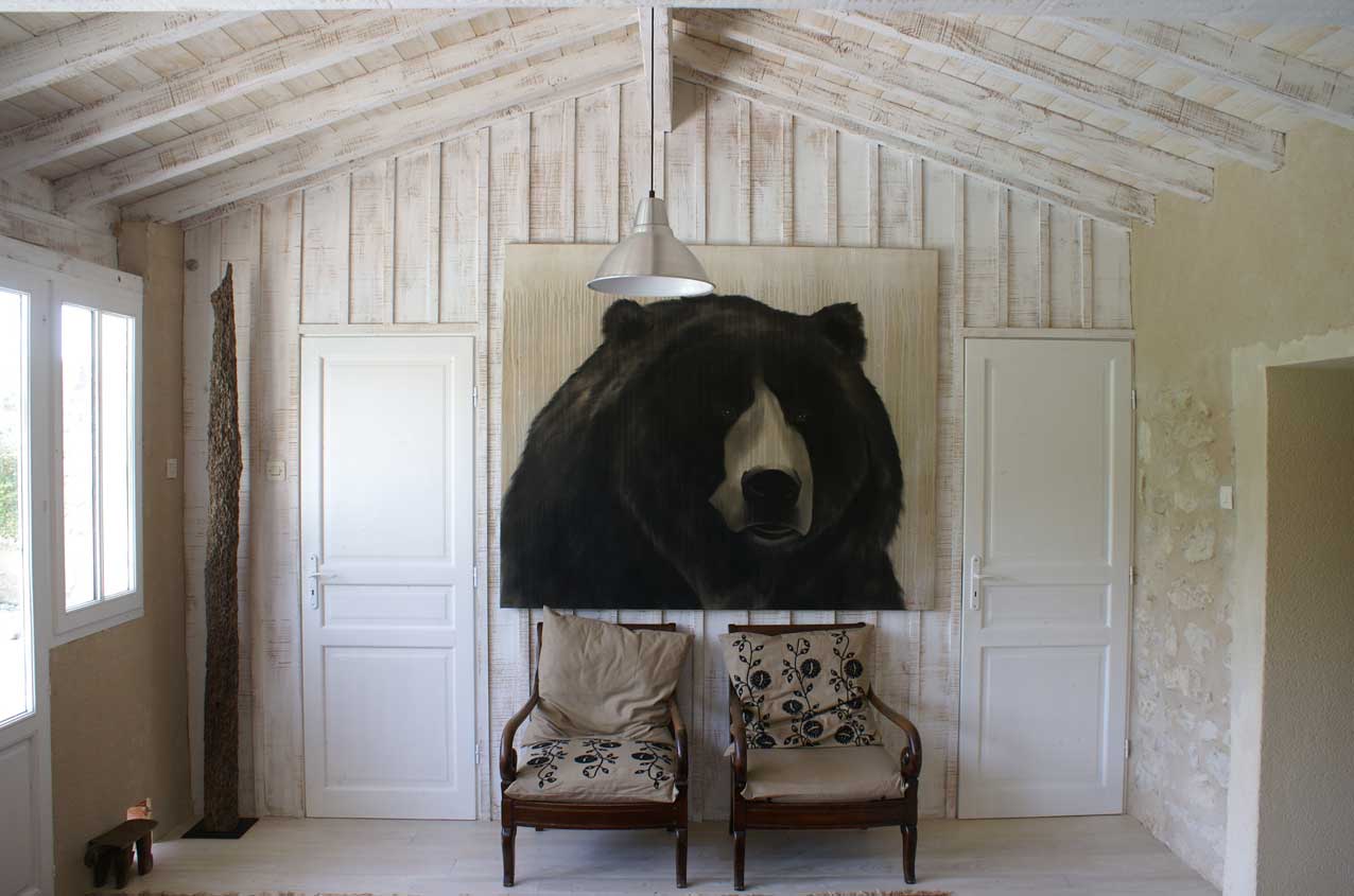 Grizzly Bear Thierry Bisch Contemporary painter animals painting art  nature biodiversity conservation Monaco Prince-Albert Prince-Albert-of-Monaco 