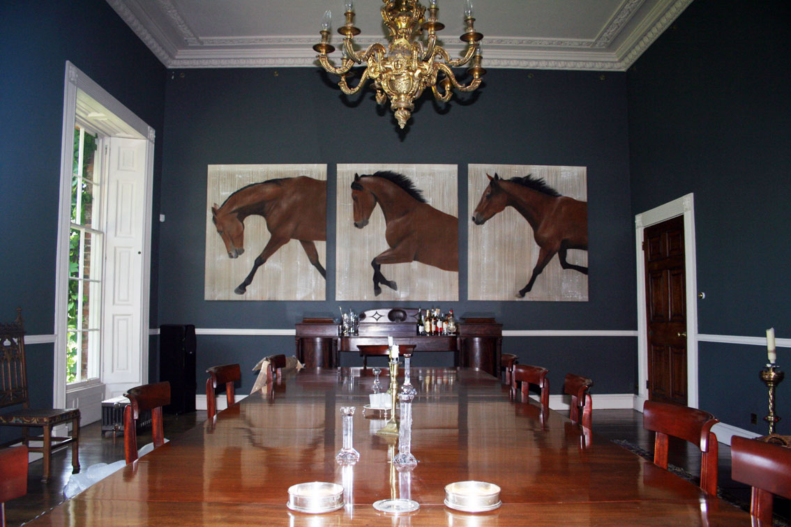 Tryptique-NEWMAC horse Thierry Bisch Contemporary painter animals painting art  nature biodiversity conservation Monaco Prince-Albert Prince-Albert-of-Monaco 