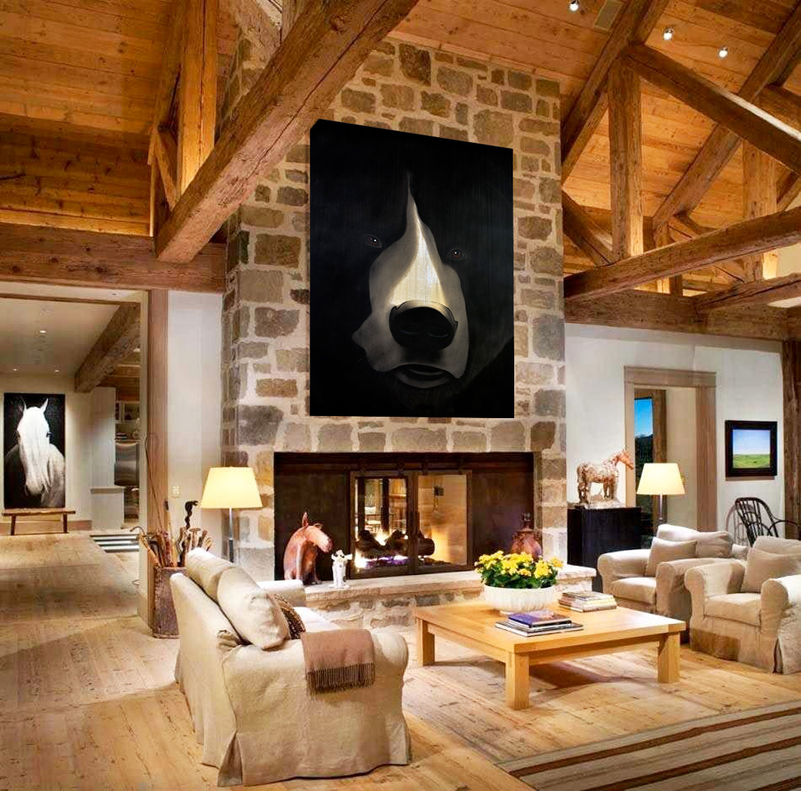 GRIZZLY-CLOSE-UP grizly-bear- Thierry Bisch Contemporary painter animals painting art  nature biodiversity conservation Monaco Prince-Albert Prince-Albert-of-Monaco 