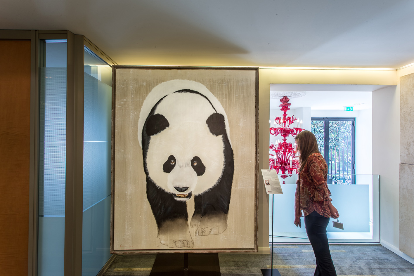 BARCLAY`S BANK panda-giant-ailuropoda-melanoleuca-threatened-endangered-extinction Thierry Bisch Contemporary painter animals painting art  nature biodiversity conservation Monaco Prince-Albert Prince-Albert-of-Monaco 