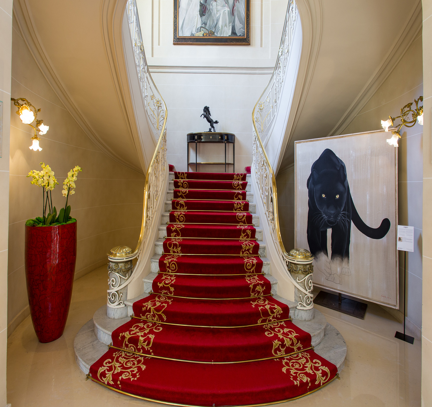 HOTEL HERMITAGE MONACO black-panther-java-leopard-threatened-endangered-extinction Thierry Bisch Contemporary painter animals painting art  nature biodiversity conservation Monaco Prince-Albert Prince-Albert-of-Monaco 