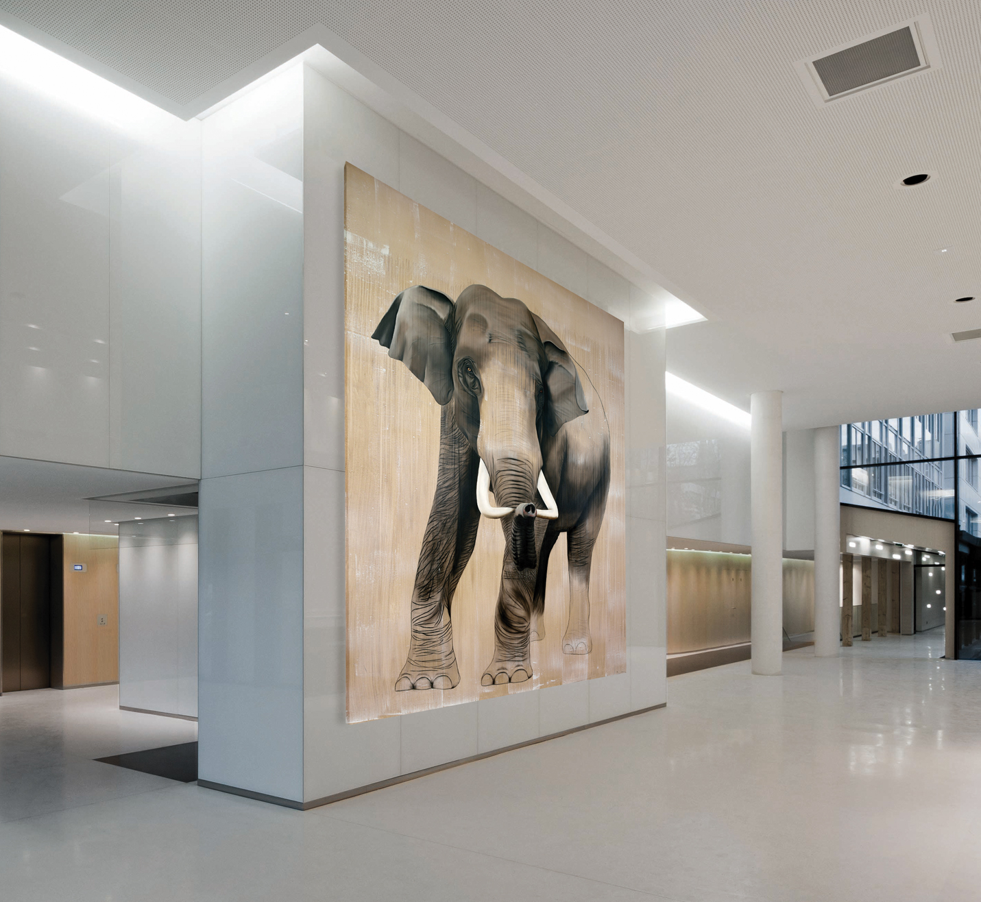ELEPHAS-MAXIMUS elephant-Asian-elephas-maximus Thierry Bisch Contemporary painter animals painting art  nature biodiversity conservation Monaco Prince-Albert Prince-Albert-of-Monaco 