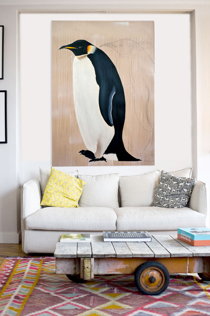 MANCHOT-EMPEREUR-2 manchot-empereur-aptenodytes-forsteri Thierry Bisch Contemporary painter animals painting art  nature biodiversity conservation Monaco Prince-Albert Prince-Albert-of-Monaco 