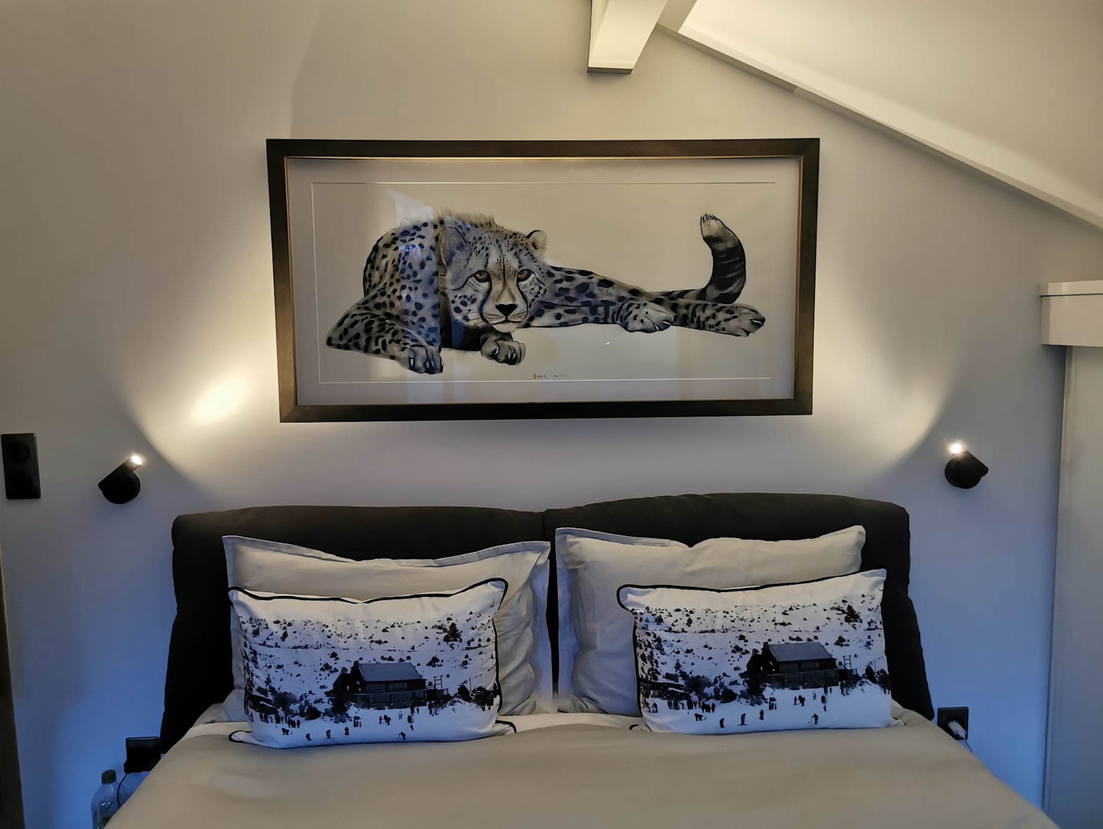 Acynonyx-jubatus cheetah-acynonyx-jubatus Thierry Bisch Contemporary painter animals painting art  nature biodiversity conservation Monaco Prince-Albert Prince-Albert-of-Monaco 