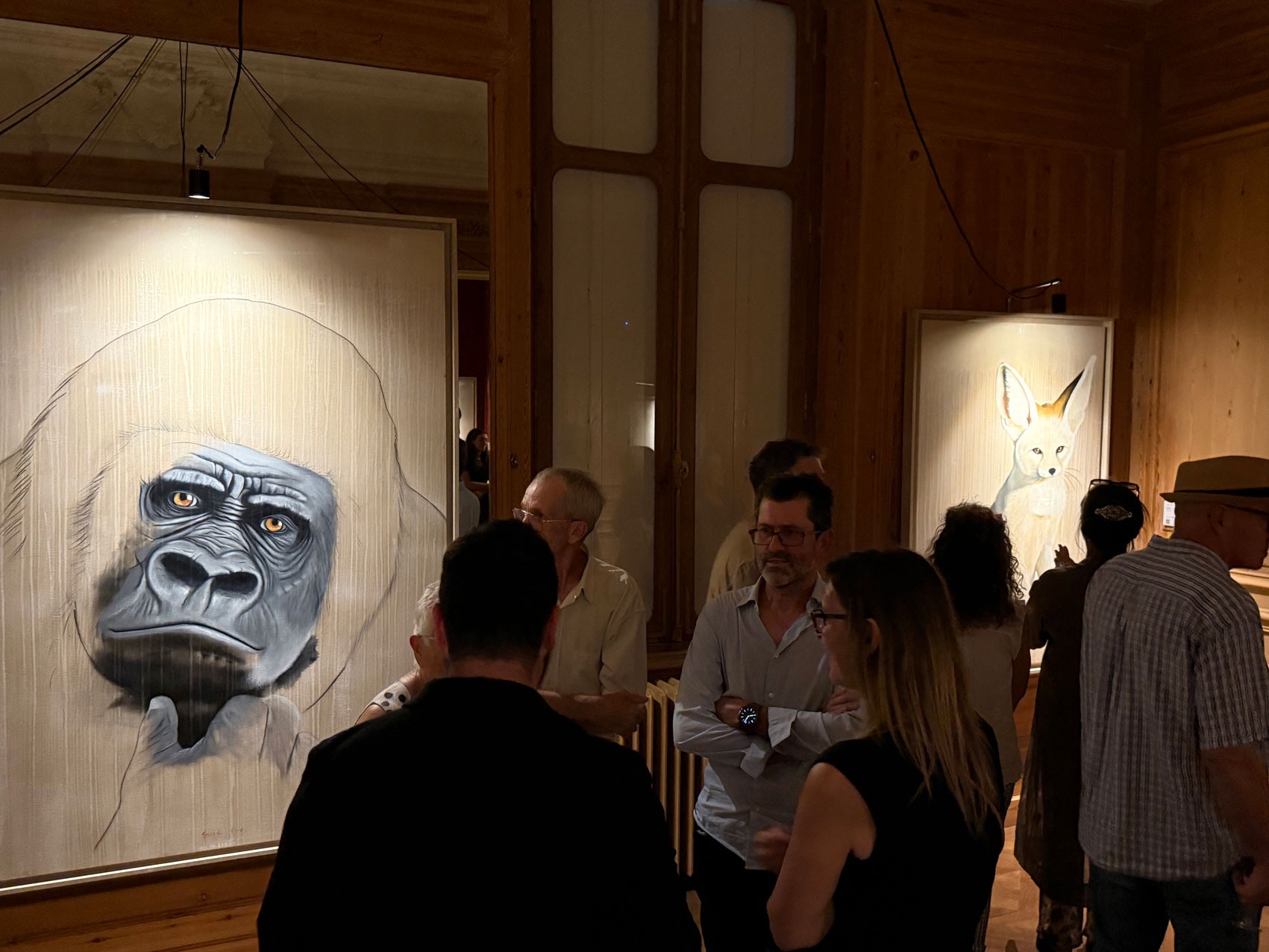 Vernissage-Pérenne-02 animal-painting Thierry Bisch Contemporary painter animals painting art  nature biodiversity conservation Monaco Prince-Albert Prince-Albert-of-Monaco 