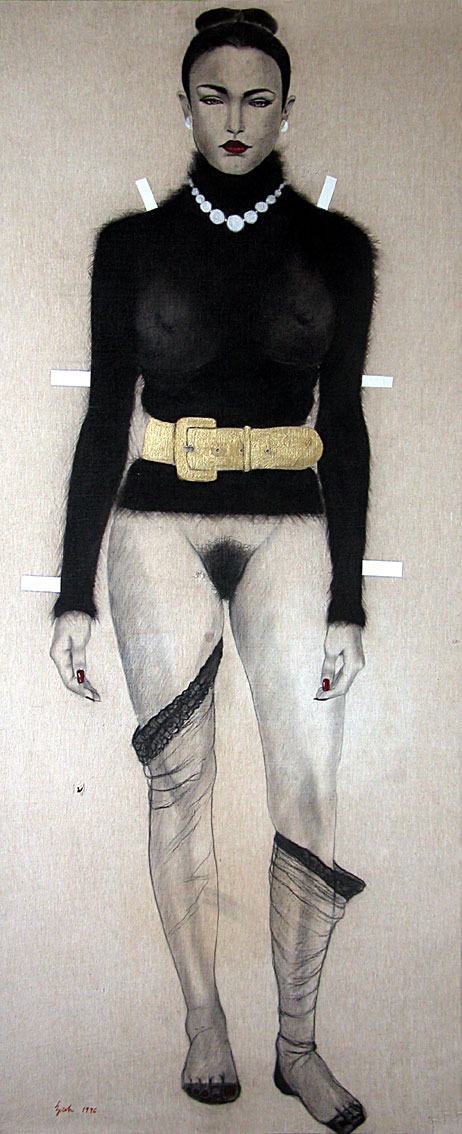 Emma paperdoll-portraits Thierry Bisch Contemporary painter animals painting art  nature biodiversity conservation Monaco Prince-Albert Prince-Albert-of-Monaco 
