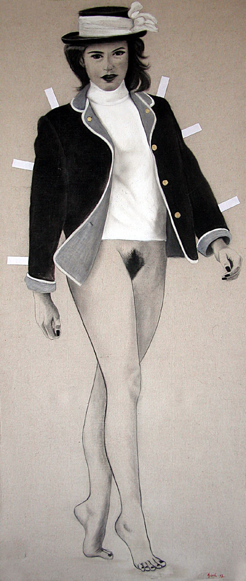 Christine paperdoll-portraits Thierry Bisch Contemporary painter animals painting art  nature biodiversity conservation Monaco Prince-Albert Prince-Albert-of-Monaco 