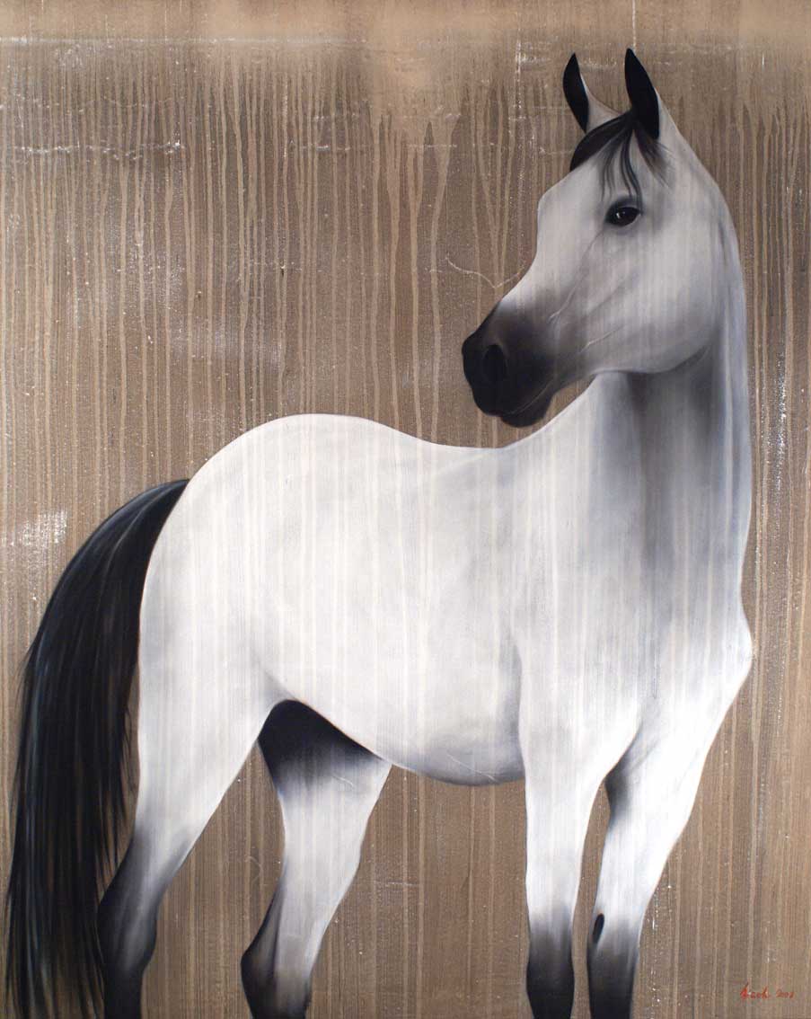PSA-07 arabian-thoroughbred-horse Thierry Bisch Contemporary painter animals painting art  nature biodiversity conservation Monaco Prince-Albert Prince-Albert-of-Monaco 