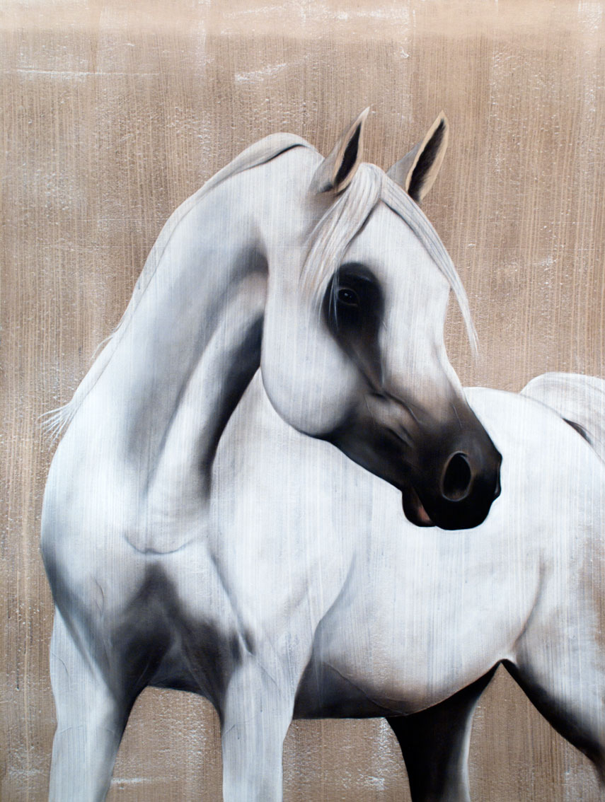 KARSHAM arabian-thoroughbred-horse Thierry Bisch Contemporary painter animals painting art  nature biodiversity conservation 