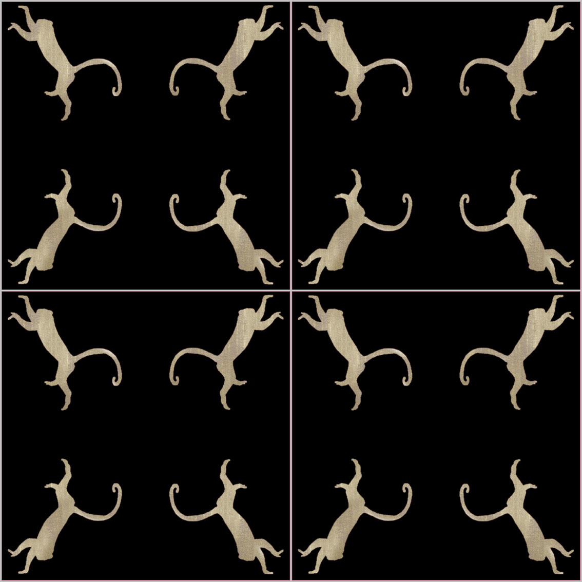Golden Monkeys-tiles animal-painting Thierry Bisch Contemporary painter animals painting art  nature biodiversity conservation Monaco Prince-Albert Prince-Albert-of-Monaco 