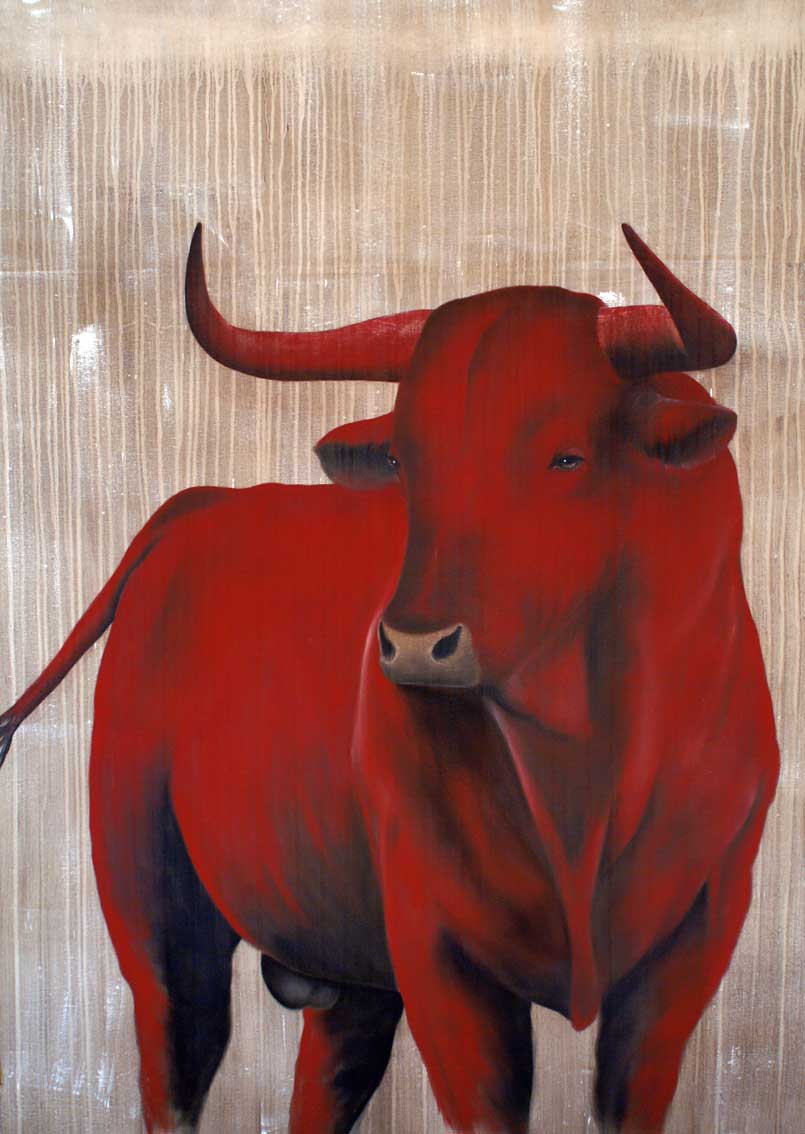 Red-bull Red-bull Thierry Bisch Contemporary painter animals painting art  nature biodiversity conservation Monaco Prince-Albert Prince-Albert-of-Monaco 