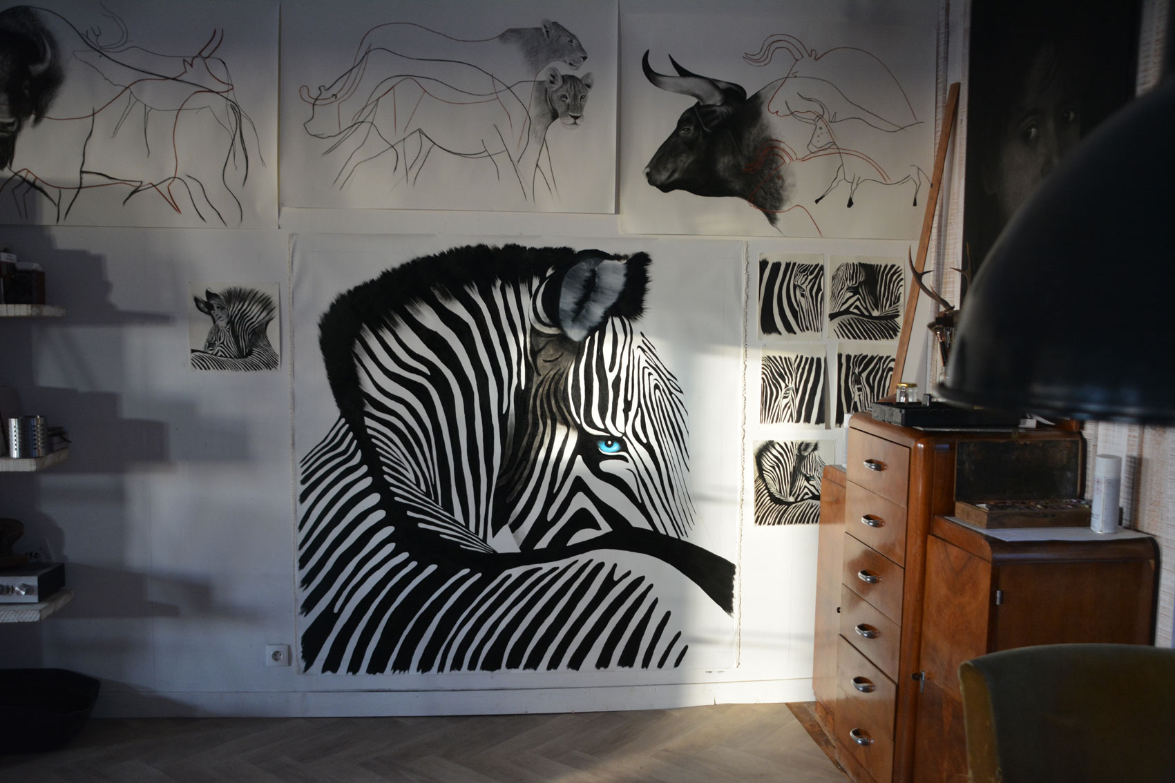 ZEBRA-2---2024 animal-painting Thierry Bisch Contemporary painter animals painting art  nature biodiversity conservation 