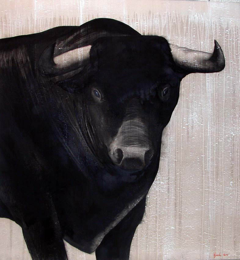 GARBOSO bull Thierry Bisch Contemporary painter animals painting art  nature biodiversity conservation Monaco Prince-Albert Prince-Albert-of-Monaco 