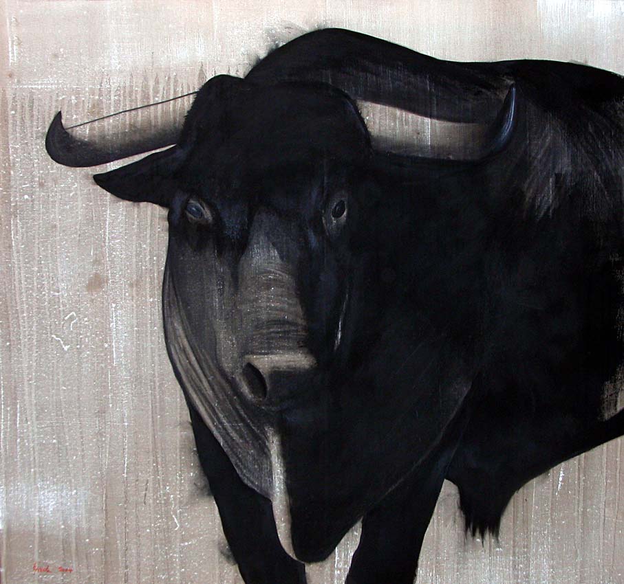 ISELITO bull Thierry Bisch Contemporary painter animals painting art  nature biodiversity conservation Monaco Prince-Albert Prince-Albert-of-Monaco 