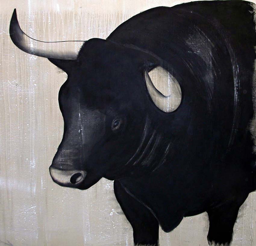 SILVIO bull Thierry Bisch Contemporary painter animals painting art  nature biodiversity conservation Monaco Prince-Albert Prince-Albert-of-Monaco 