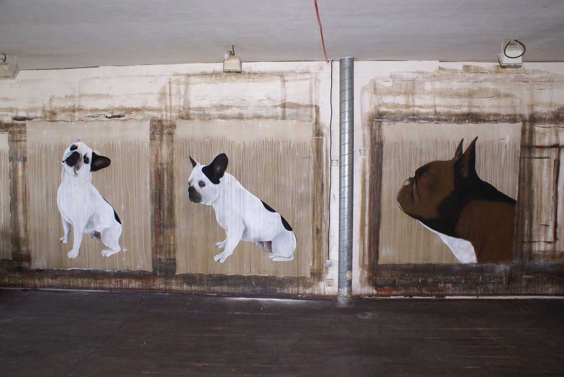 Bulldogs bulldog-French-frenchie-pet-french Thierry Bisch Contemporary painter animals painting art  nature biodiversity conservation Monaco Prince-Albert Prince-Albert-of-Monaco 