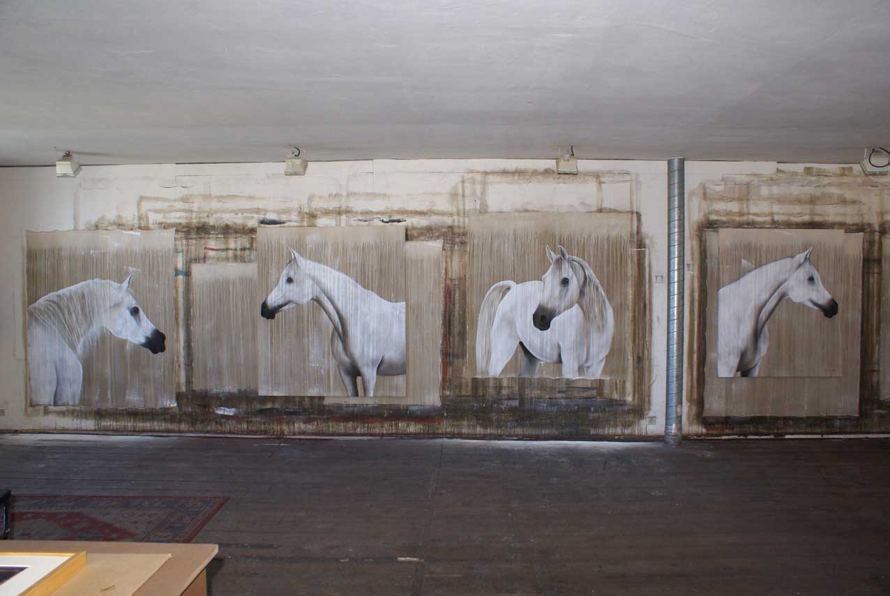 PSA arabian-thoroughbred-horse Thierry Bisch Contemporary painter animals painting art  nature biodiversity conservation Monaco Prince-Albert Prince-Albert-of-Monaco 