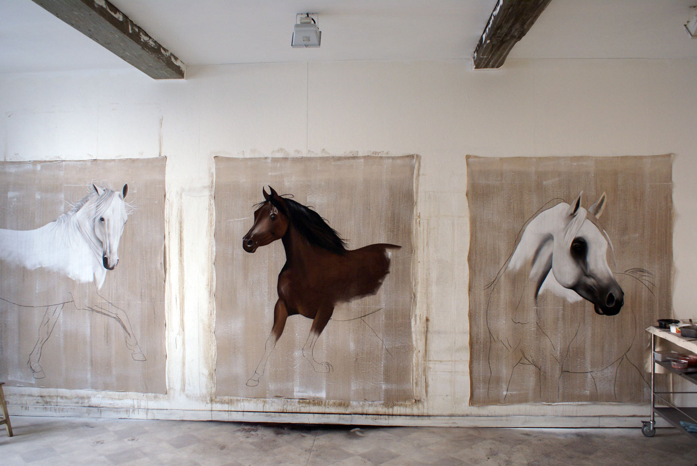 PSA 2 arabian-thoroughbred-horse- Thierry Bisch Contemporary painter animals painting art  nature biodiversity conservation Monaco Prince-Albert Prince-Albert-of-Monaco 