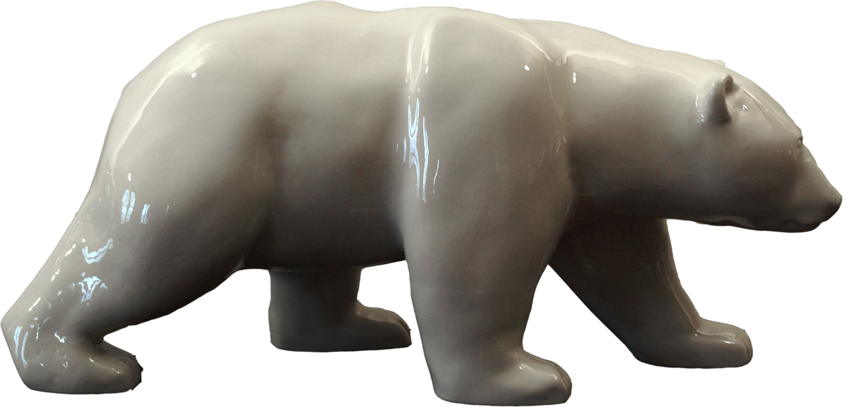 The-walking-Bear ceramic-enameled-bicuit-bear Thierry Bisch Contemporary painter animals painting art  nature biodiversity conservation Monaco Prince-Albert Prince-Albert-of-Monaco 