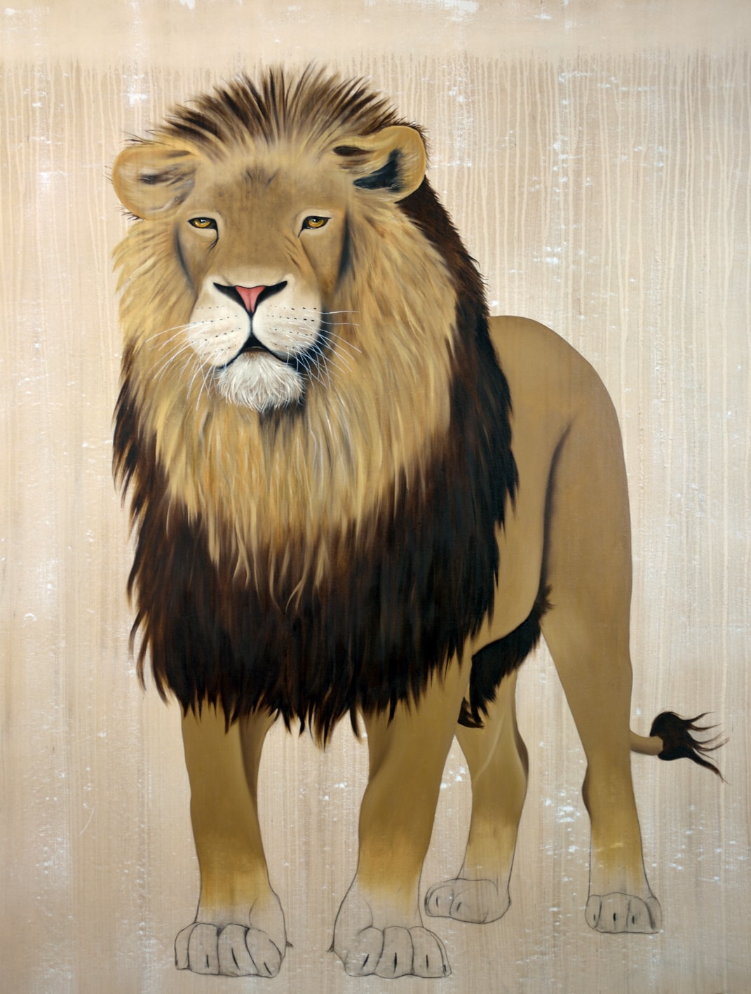 PANTHERA LEO PERSICA asiatic-lion-indian-persian-panthera-leo-persica-threatened-endangered-extinction Thierry Bisch Contemporary painter animals painting art  nature biodiversity conservation Monaco Prince-Albert Prince-Albert-of-Monaco 