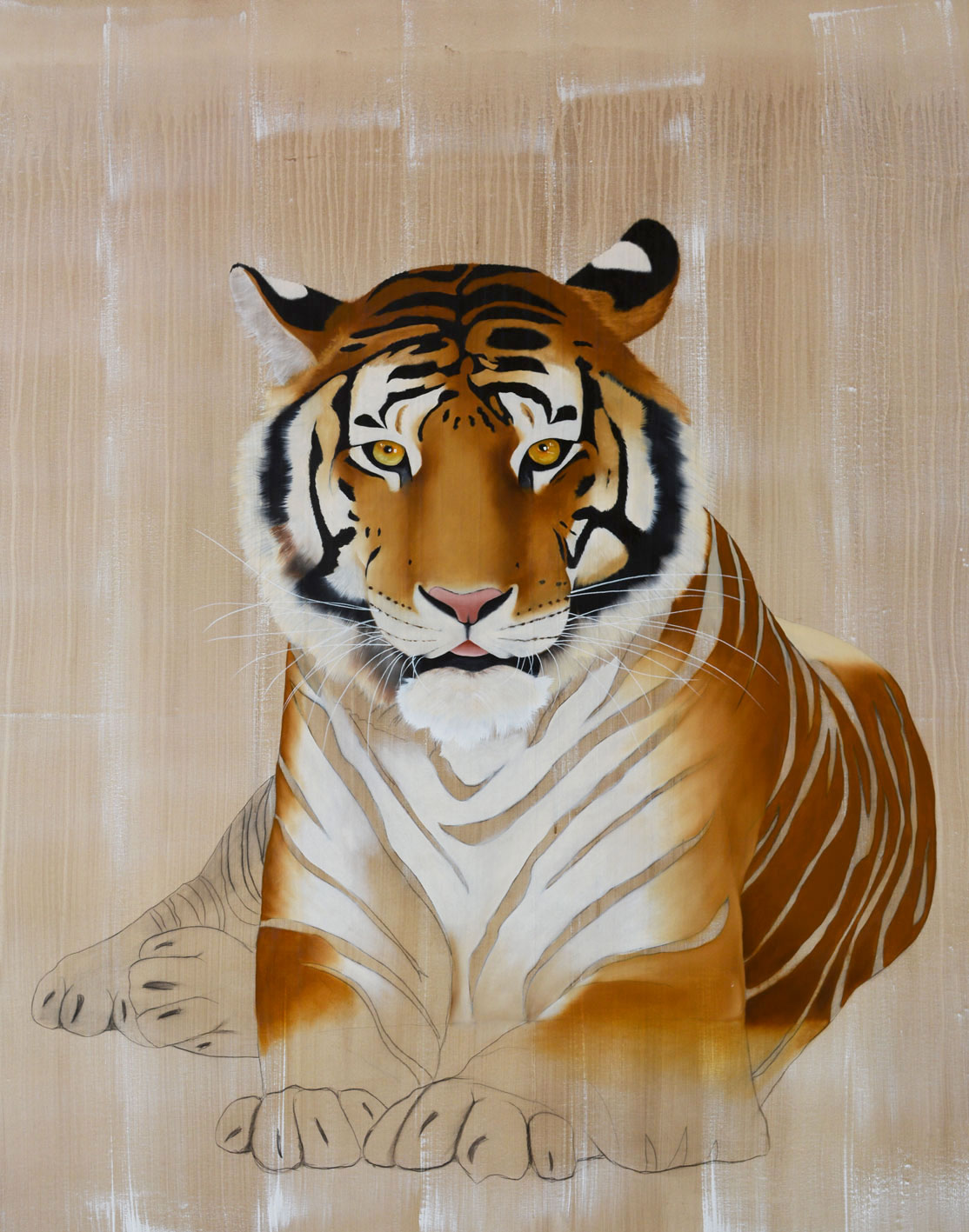 PANTHERA TIGRIS panthera-tigris-tiger-royal-delete-threatened-endangered-extinction-thierry-bisch Thierry Bisch Contemporary painter animals painting art  nature biodiversity conservation Monaco Prince-Albert Prince-Albert-of-Monaco 