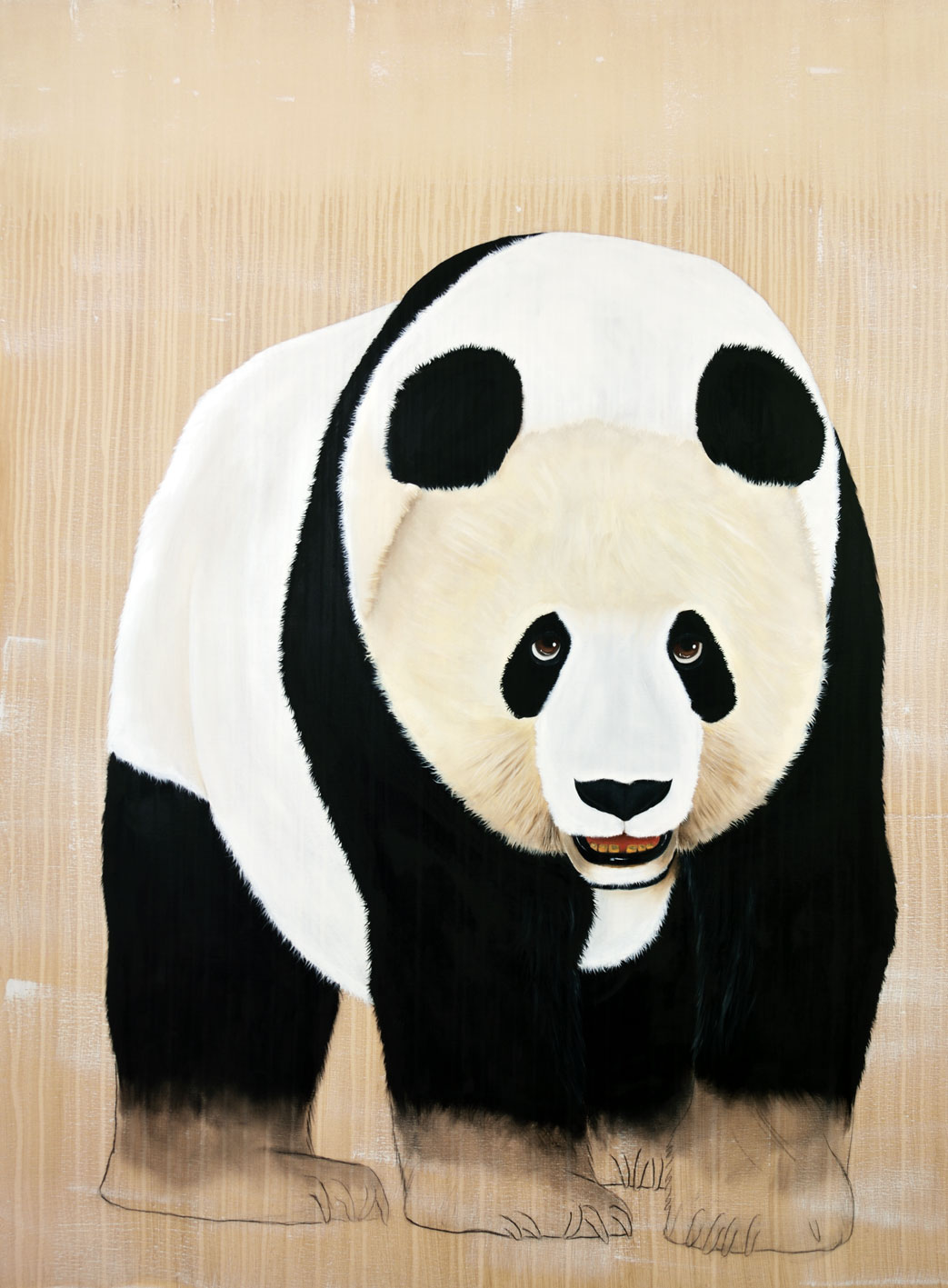 AILUPURODA-MELANO-LEUCA panda-giant-ailupuroda-melano-leuca-delete-threatened-endangered-extinction Thierry Bisch Contemporary painter animals painting art decoration nature biodiversity conservation