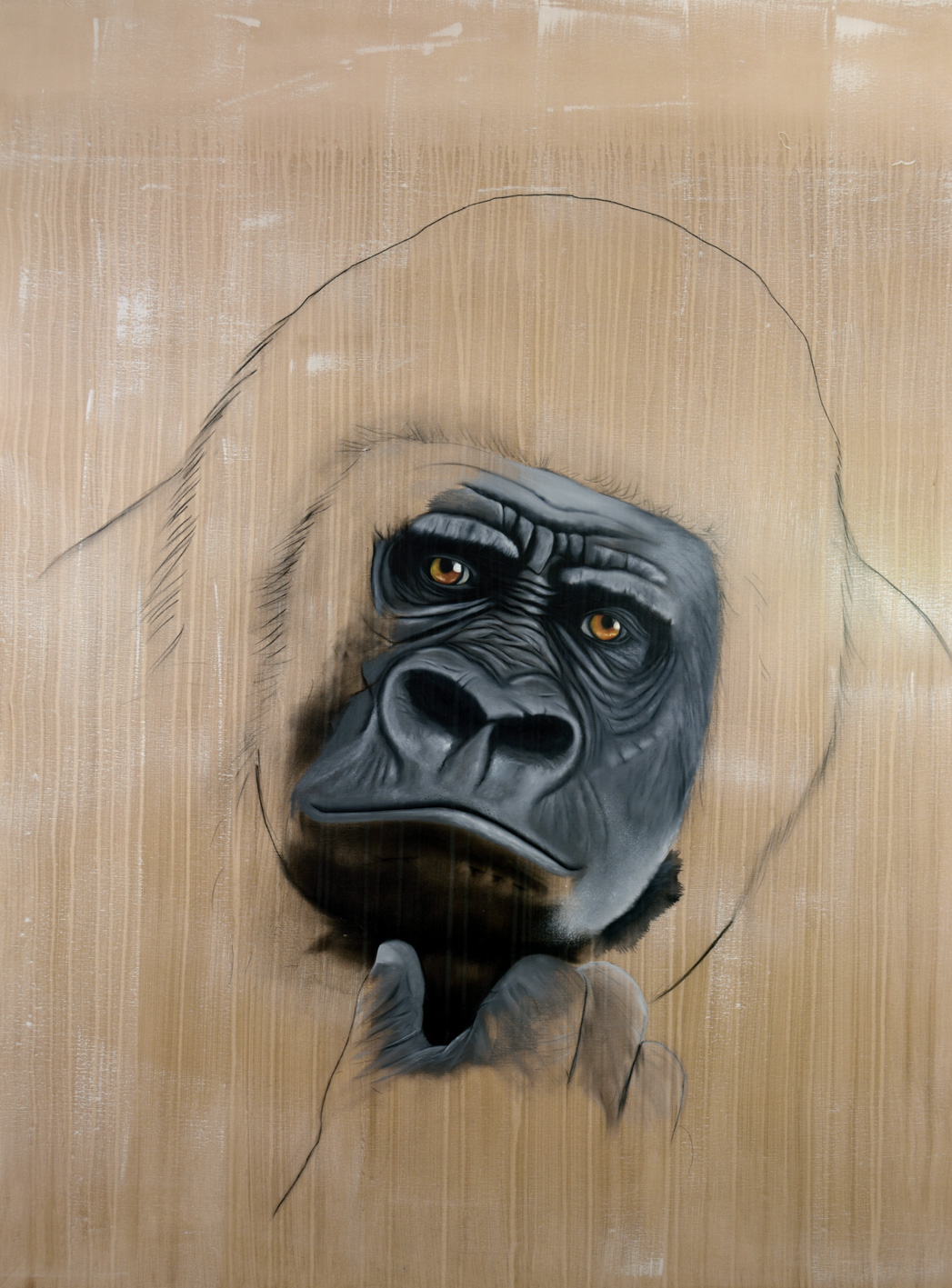 GORILLA-GORILLA gorilla-delete-threatened-endangered-extinction Thierry Bisch Contemporary painter animals painting art  nature biodiversity conservation Monaco Prince-Albert Prince-Albert-of-Monaco 