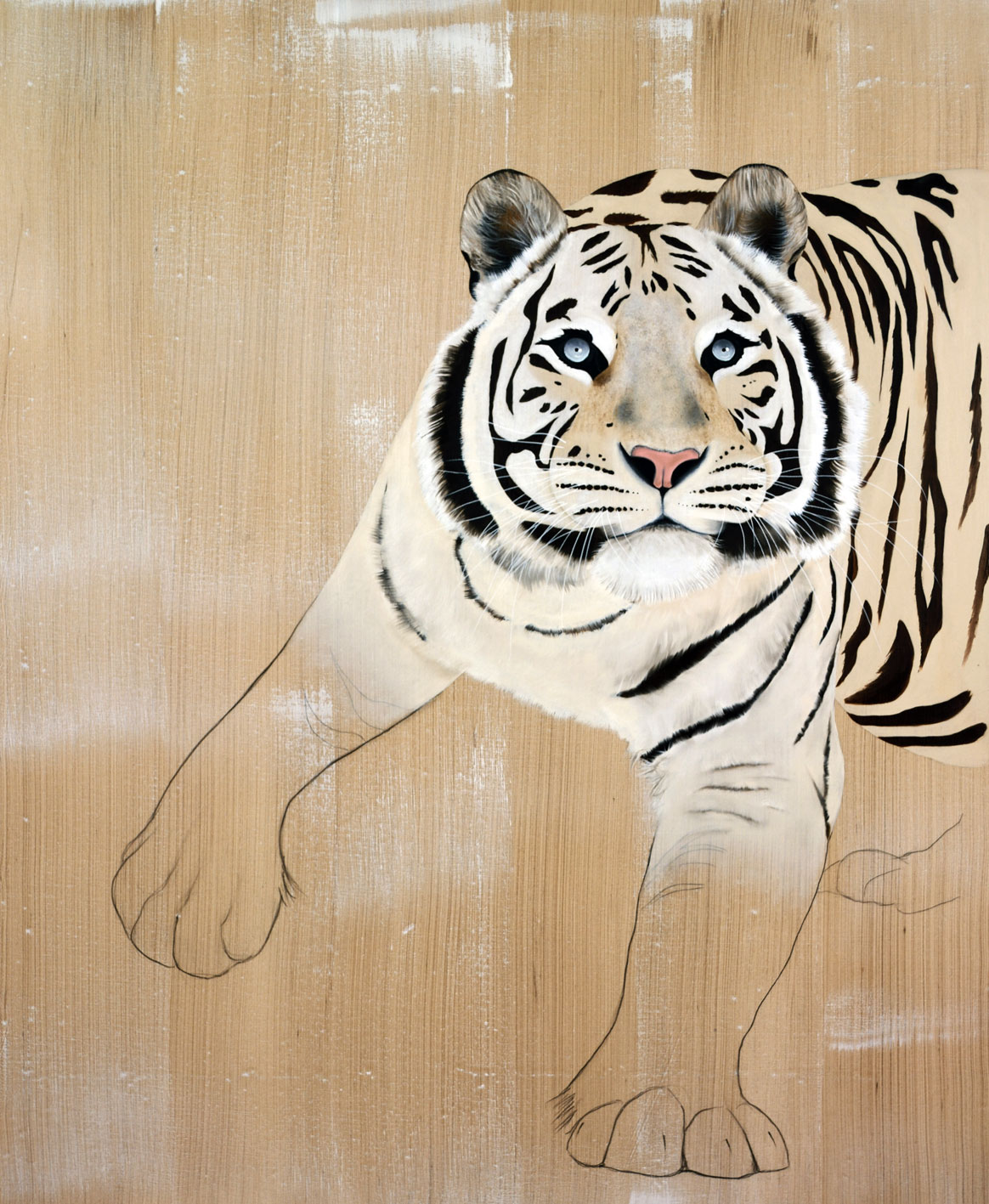 PANTHERA TIGRIS tiger-panthera-tigris Thierry Bisch Contemporary painter animals painting art decoration nature biodiversity conservation