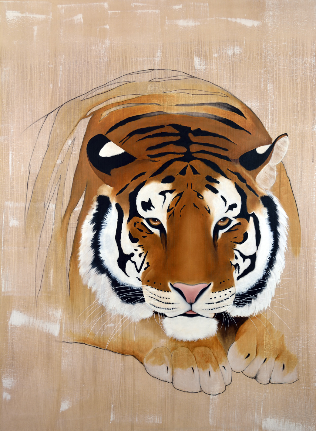 PANTHERA-TIGRIS tiger-panthera-tigris-delete-threatened-endangered-extinction Thierry Bisch Contemporary painter animals painting art  nature biodiversity conservation 