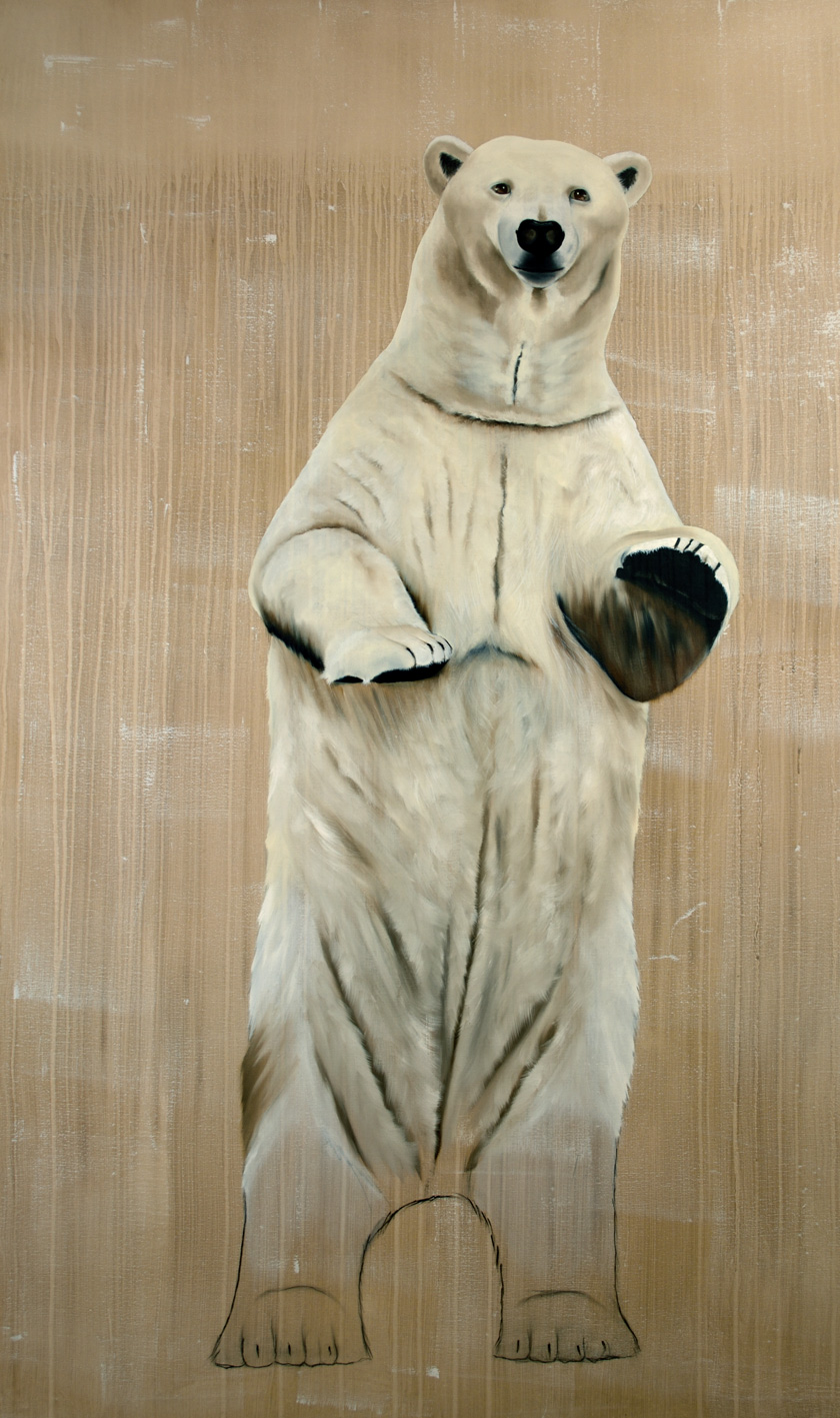 URSUS MARITIMUS polar-bear-ursus-maritimus-delete-threatened-endangered-extinction Thierry Bisch Contemporary painter animals painting art  nature biodiversity conservation Monaco Prince-Albert Prince-Albert-of-Monaco 