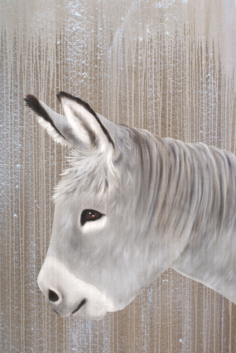 ANE DE GUILLAUME small-grey-donkey Thierry Bisch Contemporary painter animals painting art  nature biodiversity conservation Monaco Prince-Albert Prince-Albert-of-Monaco 