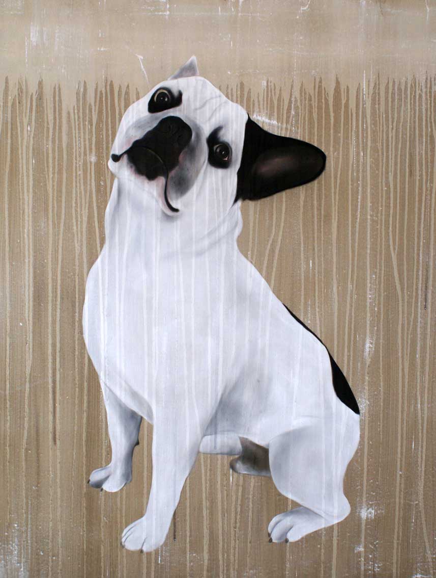 Bouledogue-francais-03 bulldog-french-frenchie-pet Thierry Bisch Contemporary painter animals painting art  nature biodiversity conservation Monaco Prince-Albert Prince-Albert-of-Monaco 