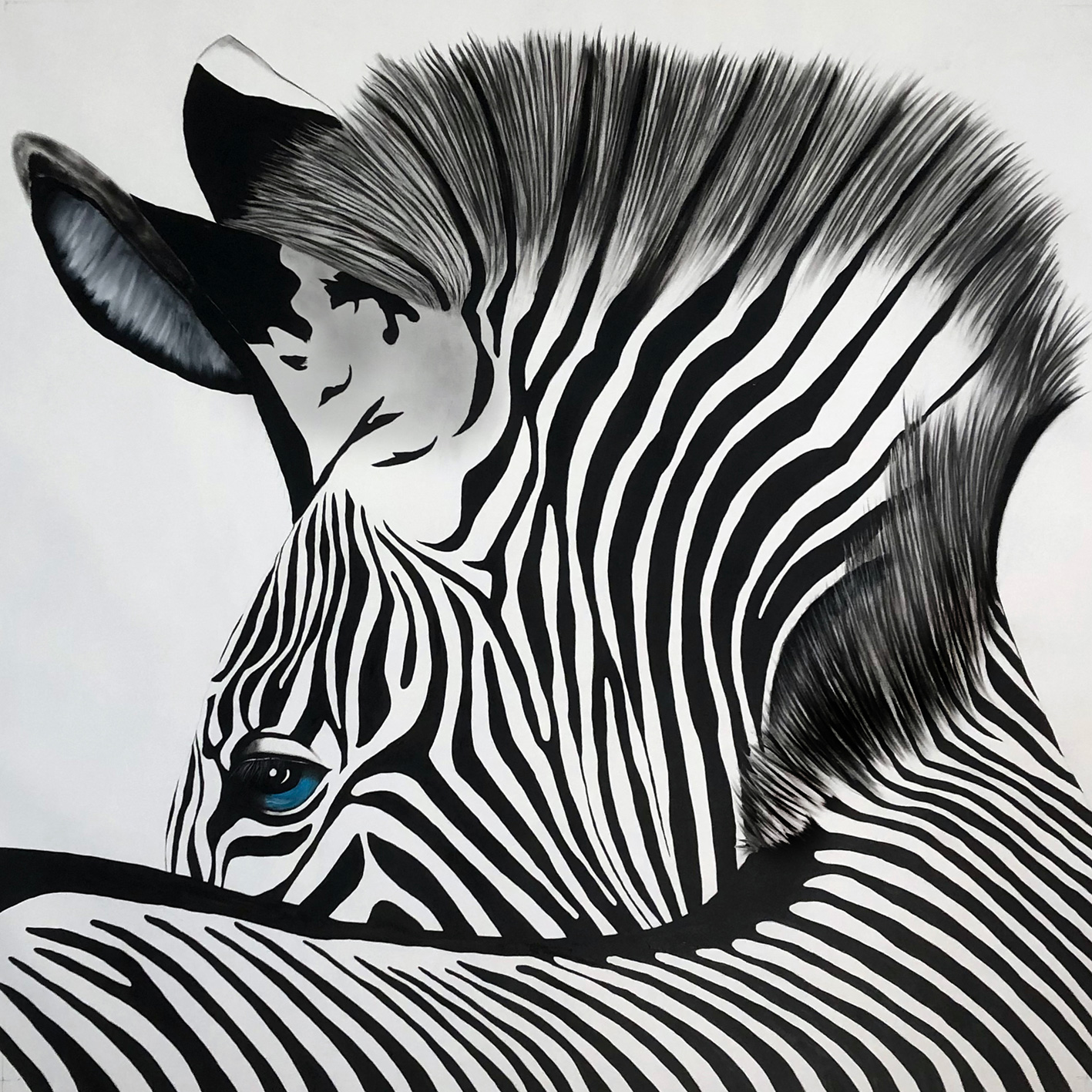ZEBRA-3-2024 zebra Thierry Bisch Contemporary painter animals painting art  nature biodiversity conservation Monaco Prince-Albert Prince-Albert-of-Monaco 