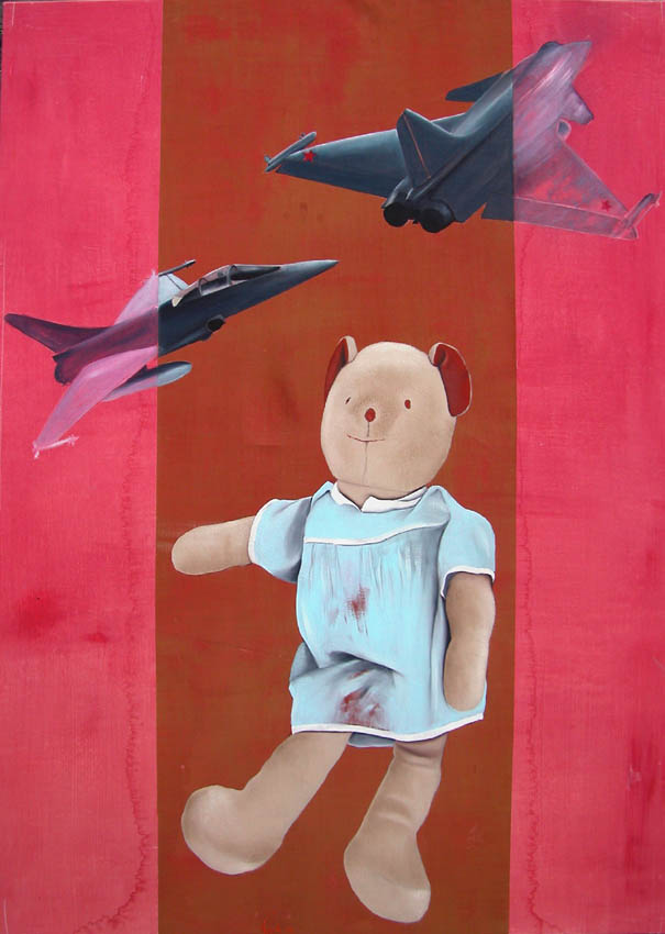 Grozny teddy Thierry Bisch Contemporary painter animals painting art  nature biodiversity conservation Monaco Prince-Albert Prince-Albert-of-Monaco 