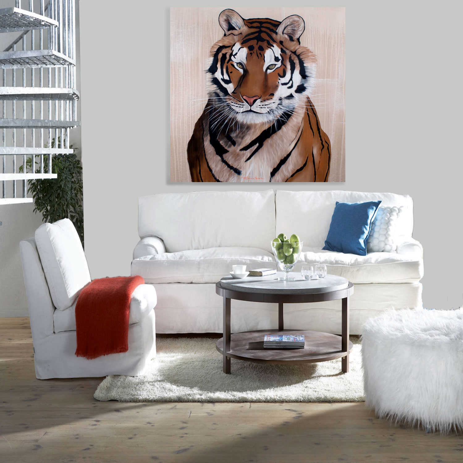 ROYAL-TIGER tiger Thierry Bisch Contemporary painter animals painting art  nature biodiversity conservation Monaco Prince-Albert Prince-Albert-of-Monaco 