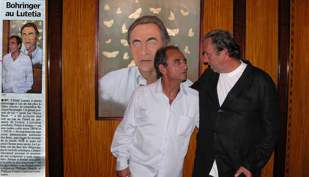 Hotel Lutetia Paris - Portrait de Richard Bohringer animal-painting Thierry Bisch Contemporary painter animals painting art  nature biodiversity conservation Monaco Prince-Albert Prince-Albert-of-Monaco 