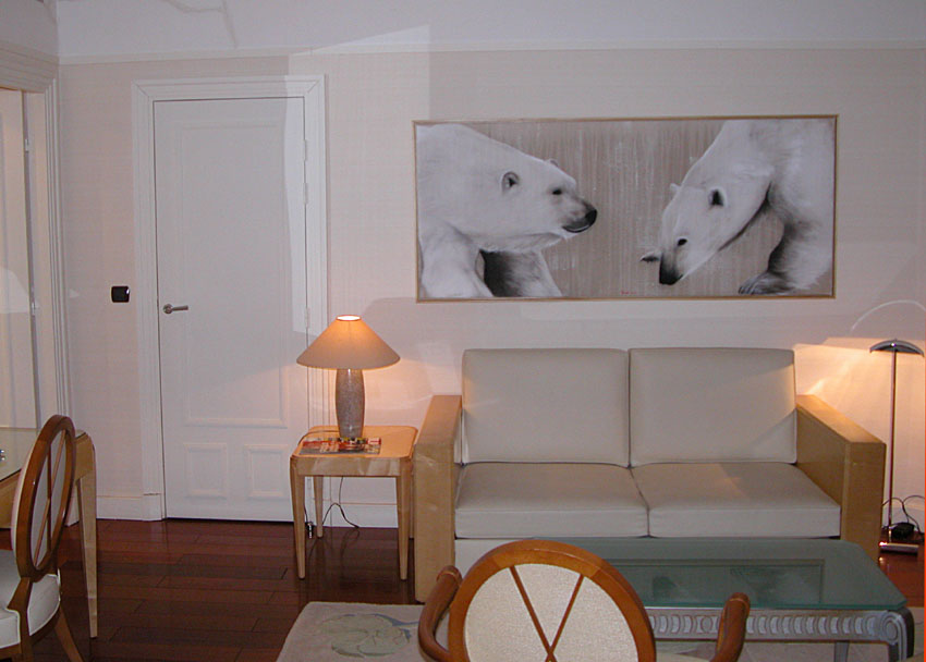 Hotel Lutetia Paris - Suite Polaire polar-bear Thierry Bisch Contemporary painter animals painting art  nature biodiversity conservation Monaco Prince-Albert Prince-Albert-of-Monaco 