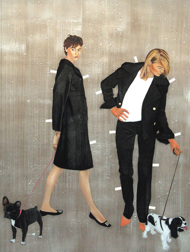 Les-parisiennes paperdoll-portraits Thierry Bisch Contemporary painter animals painting art  nature biodiversity conservation Monaco Prince-Albert Prince-Albert-of-Monaco 