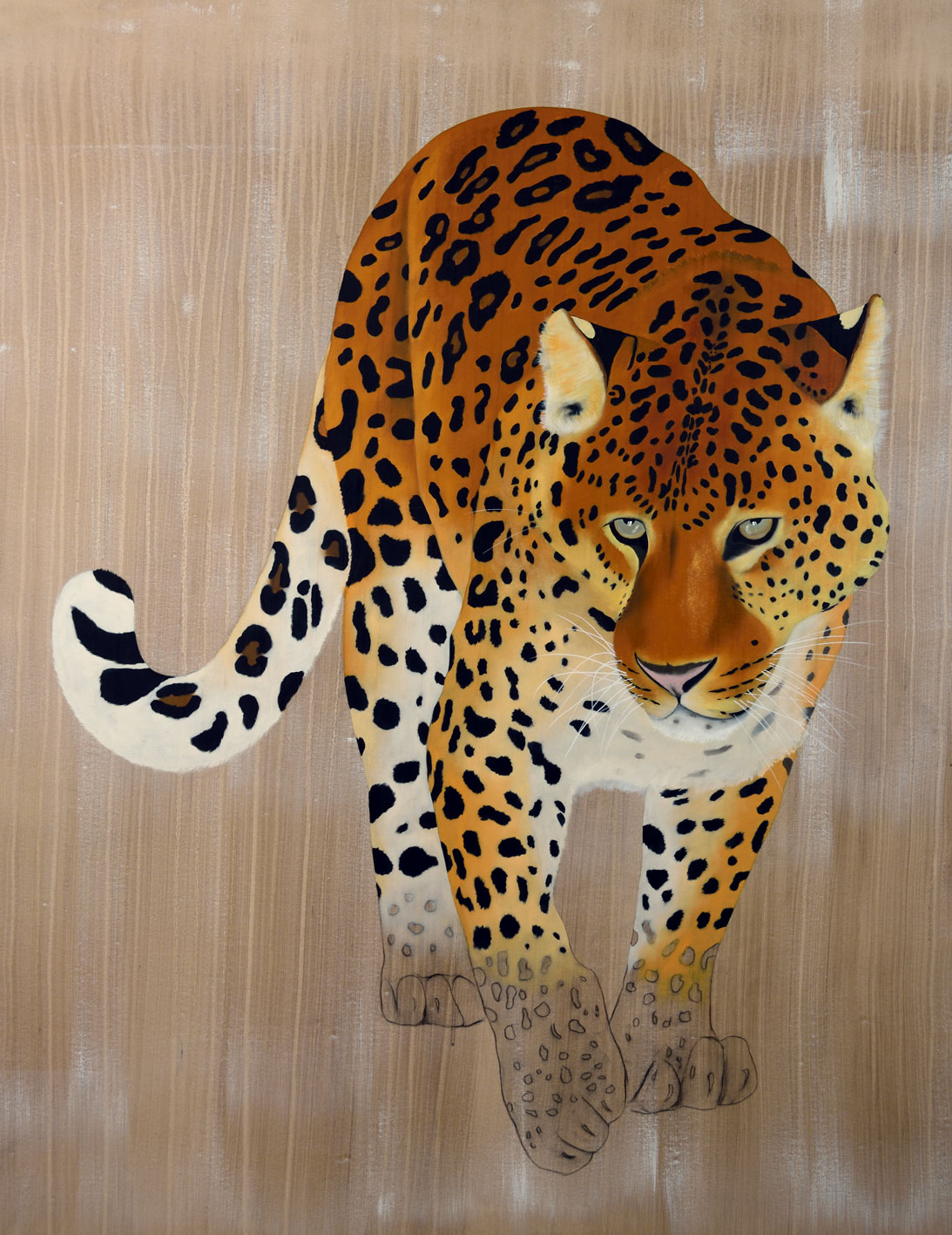 PANTHERA PARDUS ORIENTALIS panthera-pardus-orientalis-amur-leaopard-far-eastern-leopard-delete-threatened-thierry-bisch-endangered-extinction Thierry Bisch Contemporary painter animals painting art  nature biodiversity conservation Monaco Prince-Albert Prince-Albert-of-Monaco 