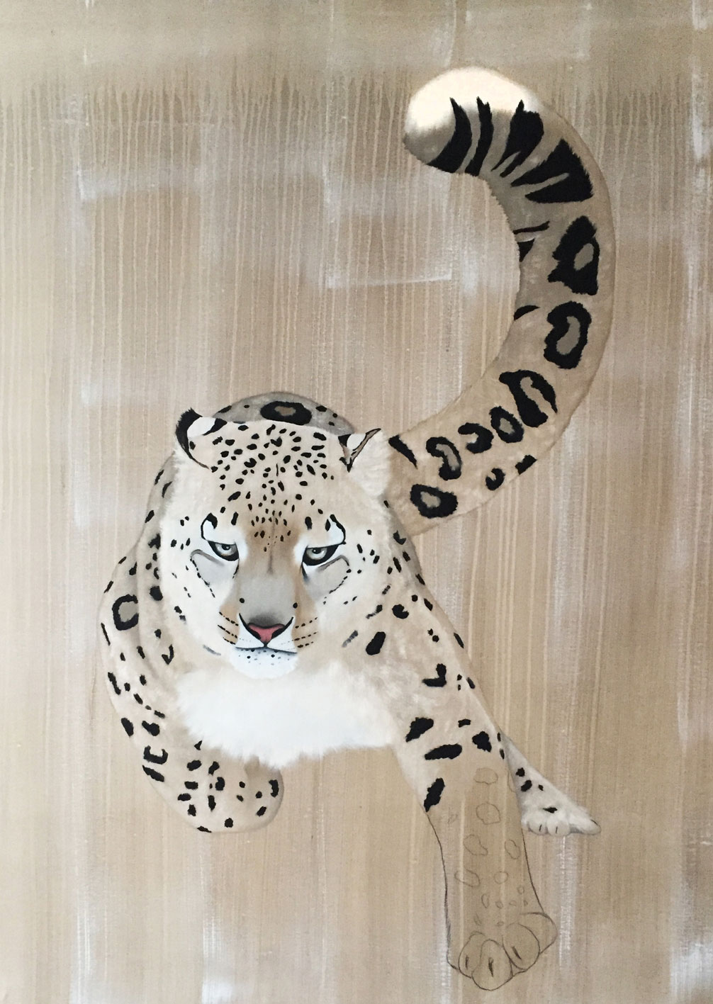 PANTHERA UNCIA panthera-uncia-snow-leaopard-ounce-delete-threatened-endangered-extinction-thierry-bisch Thierry Bisch Contemporary painter animals painting art  nature biodiversity conservation Monaco Prince-Albert Prince-Albert-of-Monaco 
